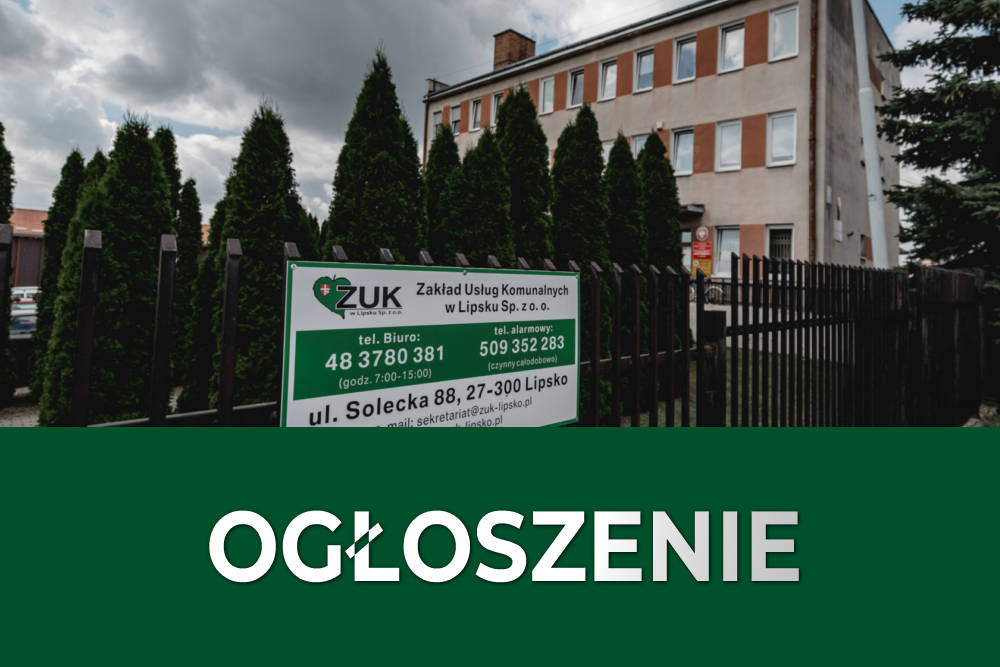 W dniu 23.05.2025 r. (piątek) z powodu szkolenia pracowników biuro Spółki będzie czynne do godziny 8:30 